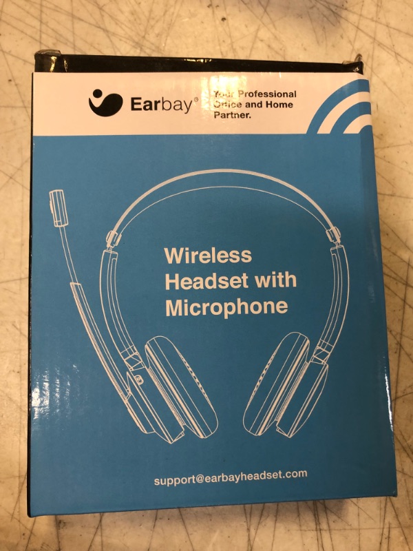 Photo 2 of Earbay Wireless Headset, Bluetooth Headset with Microphone Noise Cancelling & Mute, 26hrs Clear Talk Time for PC Computer Cell Phone Tablet Office Conference Skype Zoom Call Center