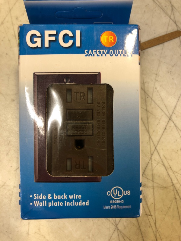 Photo 1 of AH Lighting GFCI Outlet 15A Standard Decorative Tamper Resistant Duplex Receptacle with LED Indicator, Ground Fault Circuit Interrupter, Protection, UL Listed, Brown