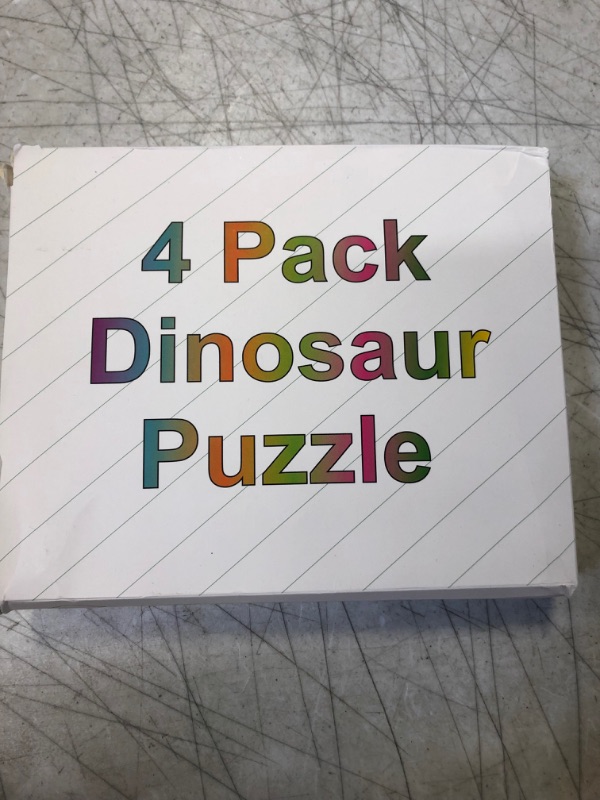 Photo 3 of Dino Puzzles | Fun and Educational Wooden Jigsaw Puzzles for Toddlers 1-3 | 4-Pack with Bright Colors and Interactive 3D Style | Montessori Style Learning Puzzle