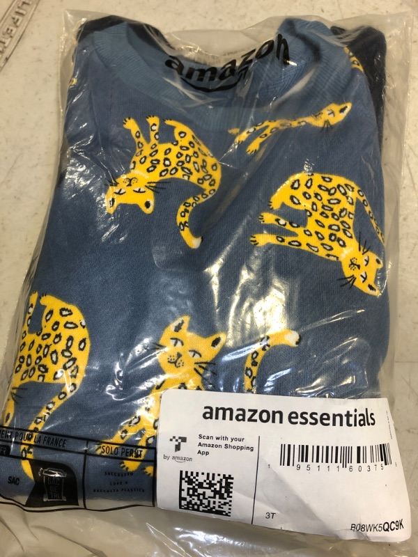 Photo 2 of Amazon Essentials Girls and Toddlers' Fleece Crew-Neck Sweatshirts, Pack of 2 3T Navy/Cat
