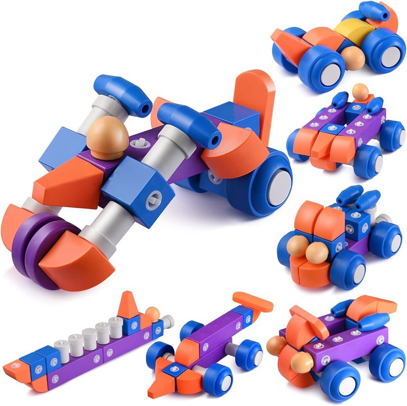 Photo 1 of EPPO Building Blocks for Toddlers, STEM Building Toys for Kids Early Learning Educational Creative Construction DIY Toy Blocks (Traffic Version)