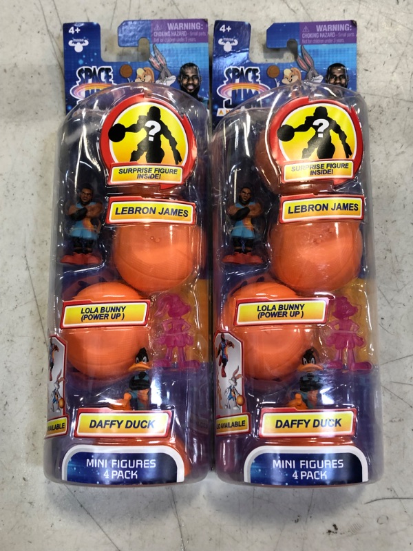 Photo 2 of [LOT OF 2] Moose Toys Space Jam: A New Legacy - 4 Pack - 2" Lebron, Daffy Duck, Lola Bunny, & 1 Mystery Figures - Starting Line Up, Multicolor (14573)