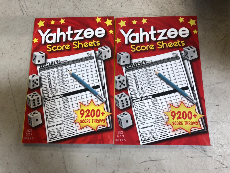 Photo 1 of [LOT OF 2] Yatzee Score Pads: Large Print Score Sheets with Size 8.5 x 11 inches for Scorekeeping