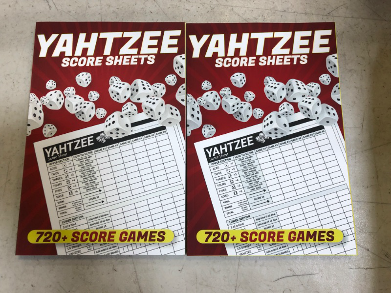 Photo 1 of [LOT OF 2] Yatzee Score Pads: Large Print Score Sheets with Size 8.5 x 11 inches for Scorekeeping