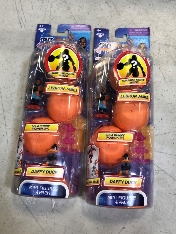 Photo 2 of [LOT OF 2] Moose Toys Space Jam: A New Legacy - 4 Pack - 2" Lebron, Daffy Duck, Lola Bunny, & 1 Mystery Figures - Starting Line Up, Multicolor (14573)