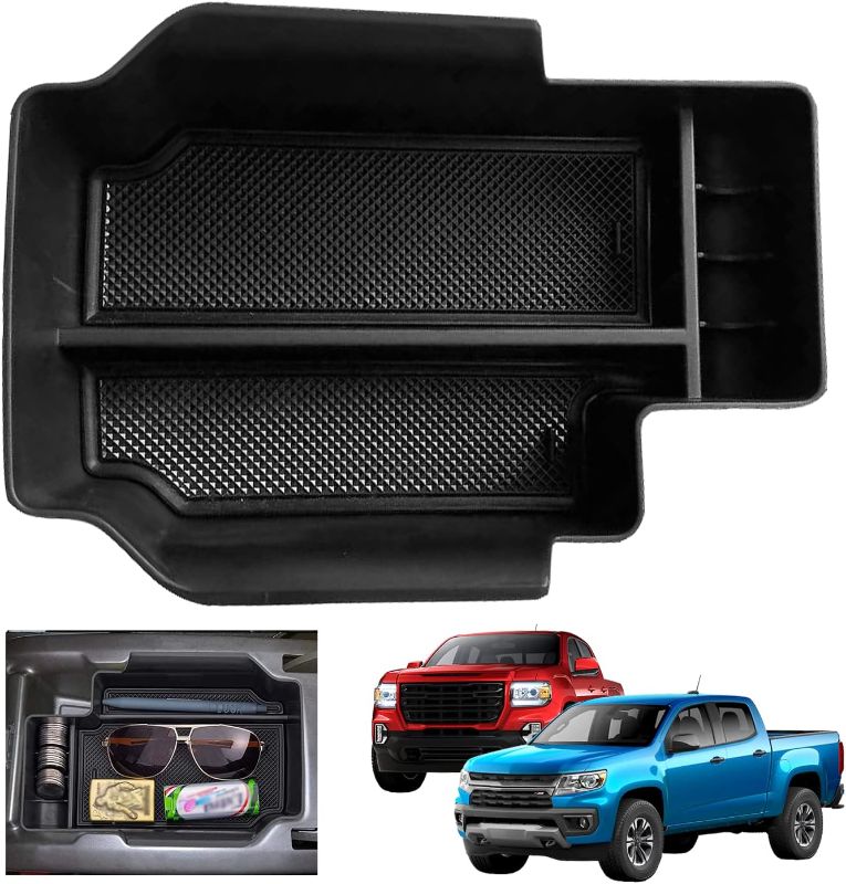 Photo 1 of XXCIWP 2022 Chevy Colorado Console Tray Center Console Organizer Tray for 2015-2021 2022 Chevrolet Colorado and GMC Canyon Center Armrest Glove Storage Box Accessorie