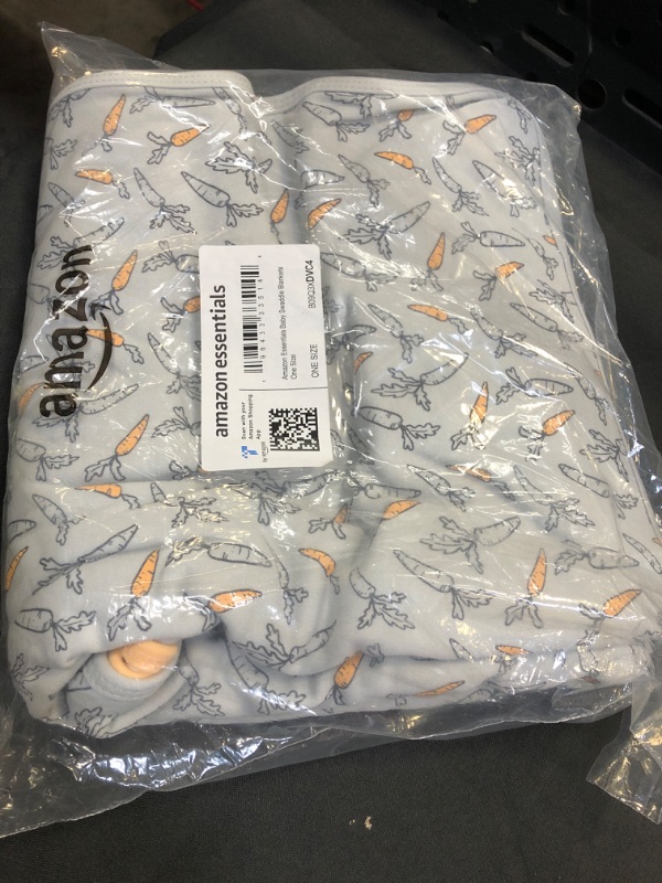 Photo 2 of Amazon Essentials Unisex Kids' Swaddle Blankets, Pack of 3 One Size Grey, Bunny