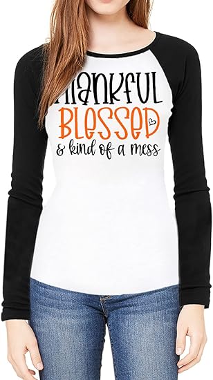 Photo 1 of For G and PL Women's Thanksgiving Raglan Graphic Tops  XL