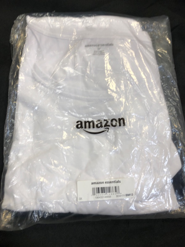 Photo 2 of Amazon Essentials Women's Classic-Fit 100% Cotton Short-Sleeve Crewneck T-Shirt (Available in Plus Size), Pack of 2 3X White/Navy