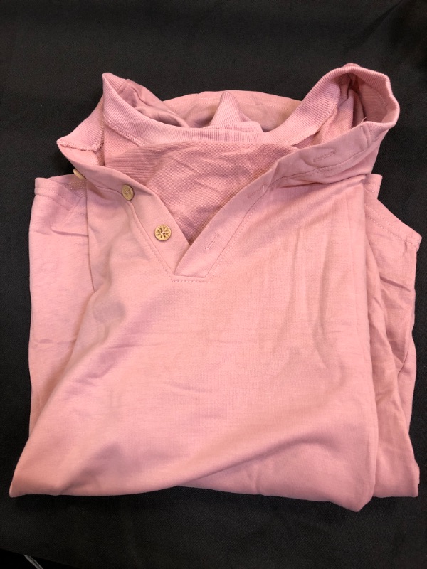 Photo 2 of  Sweatshirt for Women V Neck Button Down Casual Long Sleeve Shirts for Women Loose XLARGE PINK -SEE 2ND PHOTO