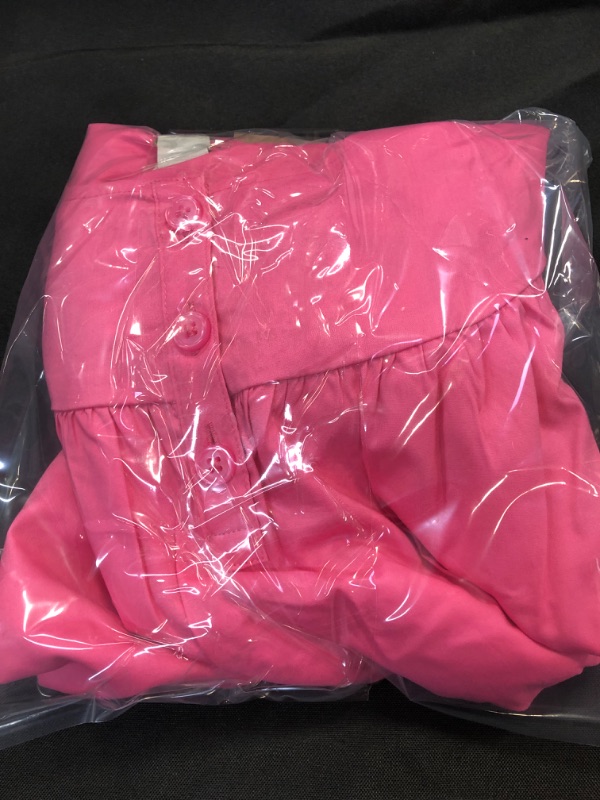 Photo 1 of Amazon Essentials Girls' Cotton Blend Puff Sleeve Tiered Maxi Dress (Previously Amazon Aware), Pink, 10Y