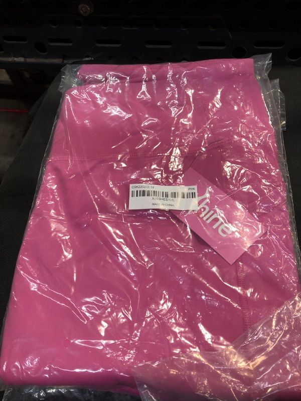 Photo 1 of  Yoga Pants with Pockets for Women High Waisted Tummy Control Women's Buttery Soft Yoga Workout Leggings Running Pants  PINK SIZE 1X -SEE 2ND PHOTO 
