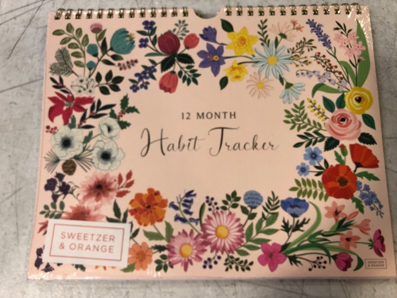 Photo 2 of S&O Floral Habit Tracker Calendar - 24 Month Daily Habit Tracker Journal - Habit Tracker Planner with Personalized Goal Chart for Fitness, Finance & Self Improvement - Weekly Chore Chart for Adults