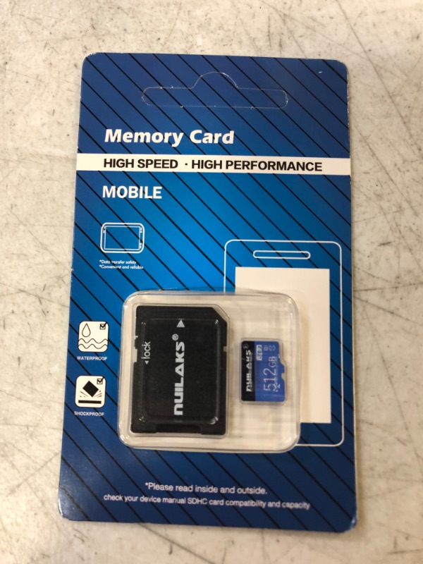 Photo 2 of 512GB Micro SD Card with Adapter Class 10 Fast Speed TF Card Memory Card for Camera,Game Console,Dash Cam,Camcorder,Surveillance,Drone