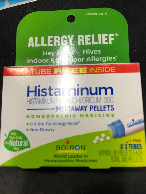 Photo 2 of Boiron Histaminum Hydrochloricum 30C Homeopathic Medicine For Indoor Or Outdoor Allergy Relief, Hay Fever, And Hives - (Pack of 3, Total 240 pellets) 80 Count (Pack of 3)