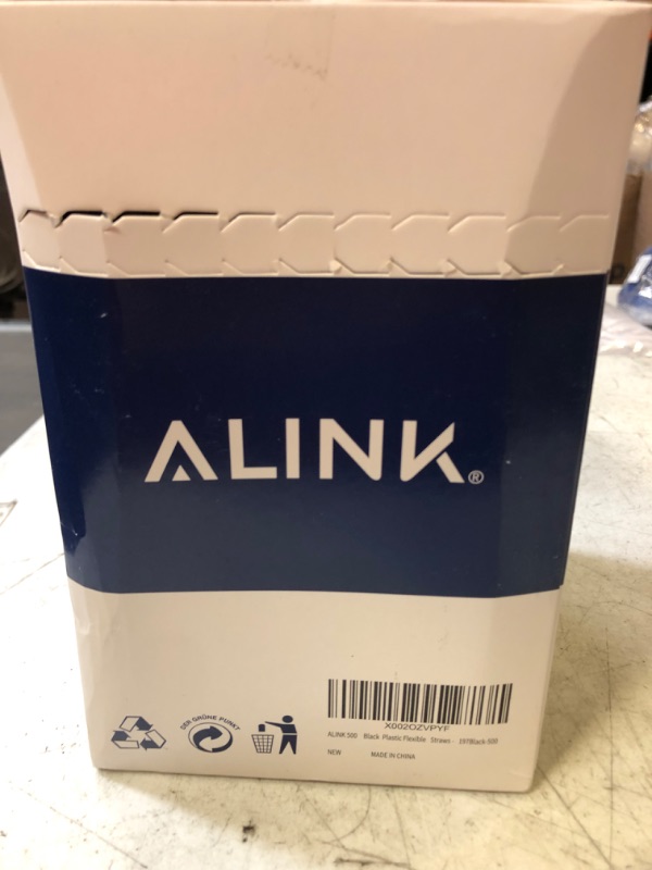 Photo 2 of ALINK 500-Pack Black Flexible Drinking Straws, Plastic Disposable Bendy Straws - 7.75" x 0.23"