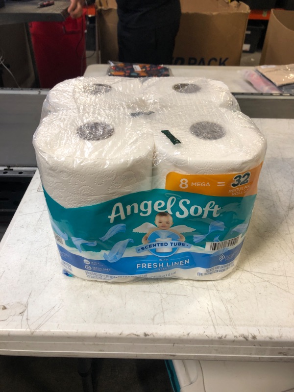 Photo 2 of Angel Soft® Toilet Paper with Fresh Linen Scent, 8 Mega Rolls = 32 Regular Rolls, 320 Sheets each, 2-Ply Bath Tissue, 320 Count (Pack of 8)