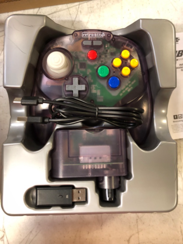 Photo 2 of Retro-Bit Tribute 64 2.4 GHz Wireless Controller V2 for Nintendo 64 (N64), Switch Online, PC, MacOS, RetroPie, Raspberry Pi and Other USB Devices (Atomic Purple)