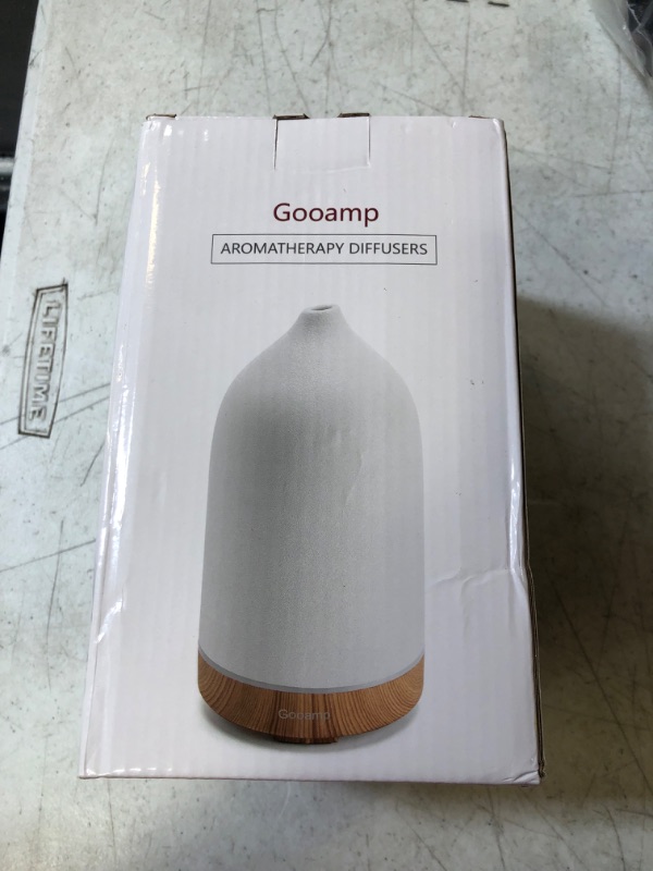 Photo 3 of Gooamp 100ML Ceramic Diffuser,Aromatherapy Diffuser,Essential Oil Diffuser with 7 Color Lights Auto Shut Off for Home Office Room,Wood Grain Base (0.5/1/2/ON hrs Working time)