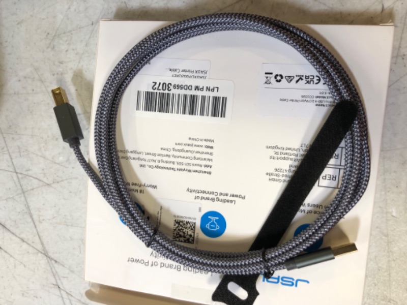 Photo 1 of Printer Cable, JSAUX 6.6FT USB Printer Cord 2.0 Type A Male to B Male Cable Scanner Cord High Speed Compatible with HP, Canon, Dell, Epson, Lexmark, Xerox, Samsung and More (Grey) 6.6ft Grey