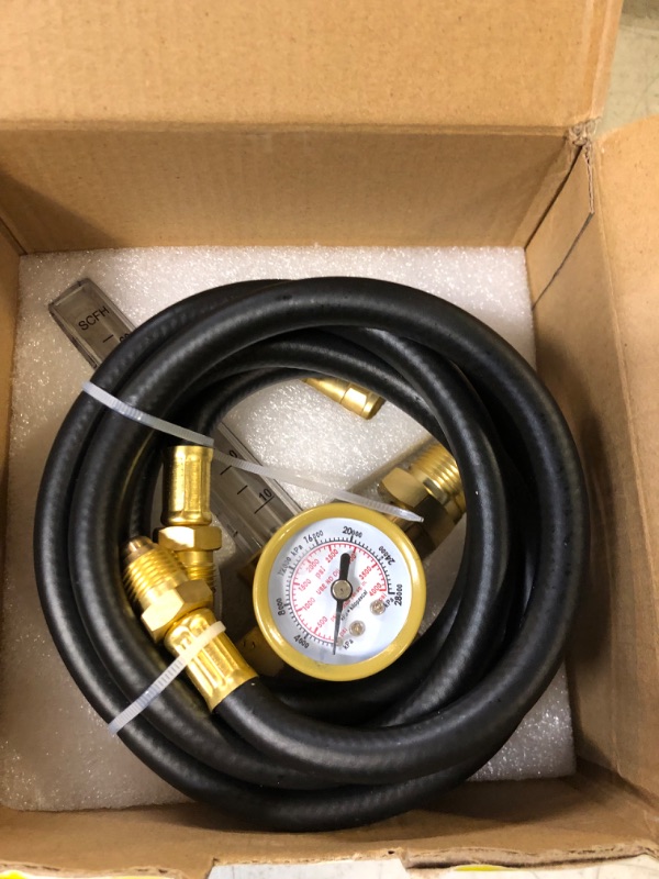 Photo 2 of RX WELD Argon Mig Tig Flow Meter Gas Regulator Gauge with Gas Hose Welding Weld