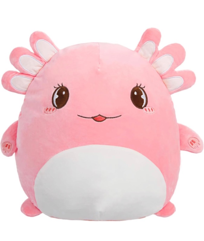 Photo 1 of ARELUX 16in Soft Pink Axolotl Anime Plush Pillow Cute Stuffed Animal Plush Toy Kawaii Plushies Room Decor Christmas Decorations Gifts for Women Kids Birthday