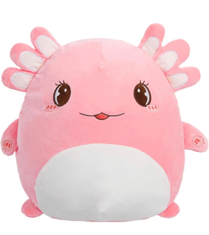 Photo 1 of ARELUX 16in Soft Pink Axolotl Anime Plush Pillow Cute Stuffed Animal Plush Toy Kawaii Plushies Room Decor Christmas Decorations Gifts for Women Kids Birthday