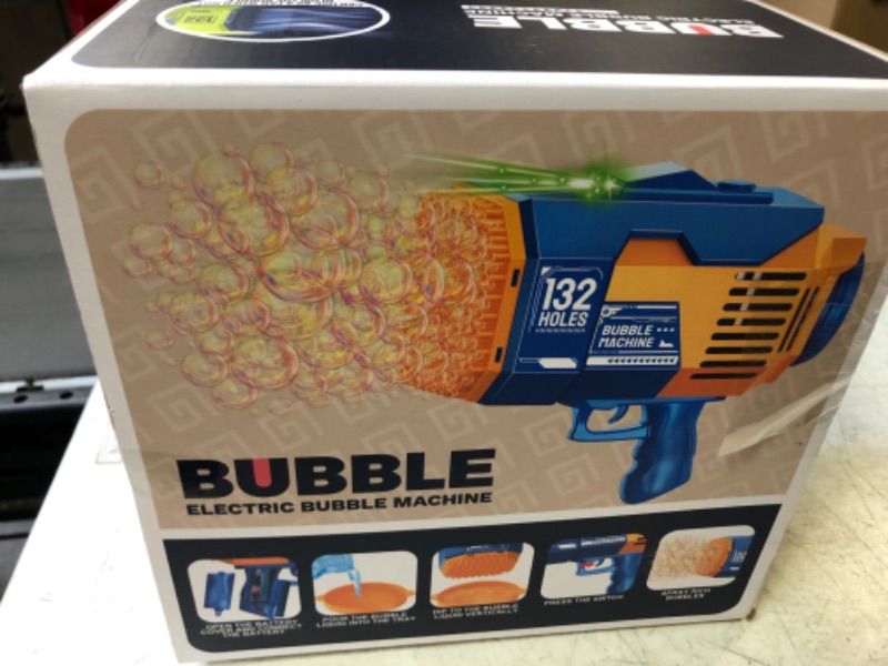 Photo 1 of 132 Hole Rocket Bubble Machine Gun - Bubble Blower Machine Colorful Light Up Bubble Gun, Bubble Maker Gun Toys for Wedding Bubbles Outdoor Indoor Birthday Party Favors Gift?Pink?