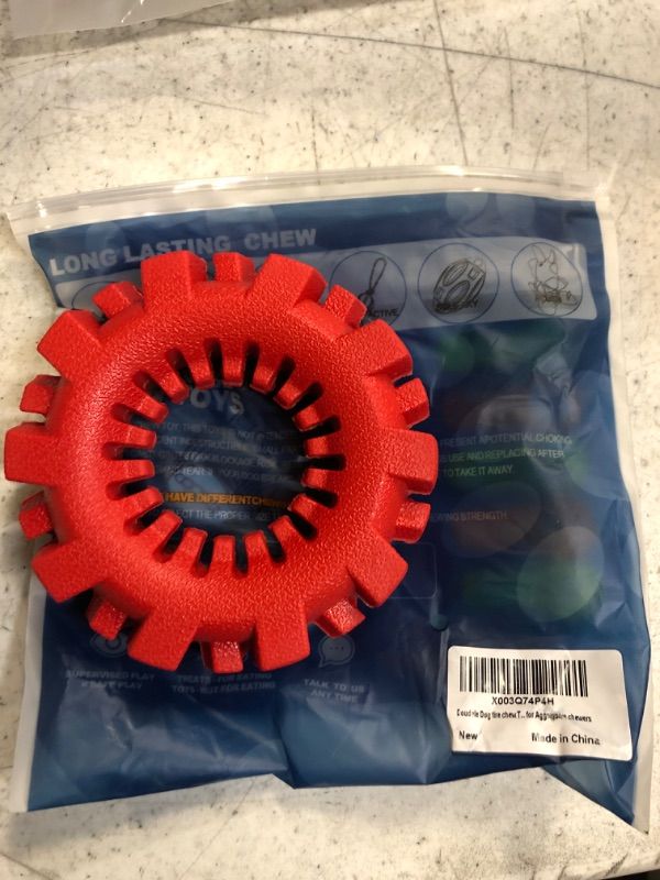 Photo 2 of Doudele Dog tire chew Toy - Large Tough Dog chew Toys for Aggressive chewers
