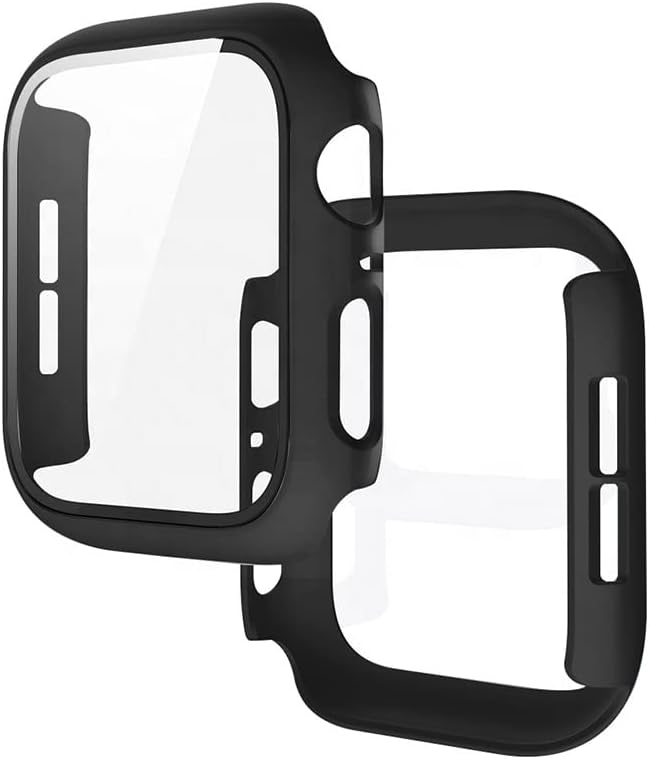 Photo 1 of Case for Apple Watch 44mm/42mm/40mm Screen Protector with Tempered Glass, Hard PC HD Full Cover for Apple Watch (40mm) -- 2 Pack
