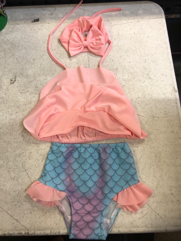 Photo 1 of Baby 2 Piece Swimsuit with Headband -- Size 12-24 months