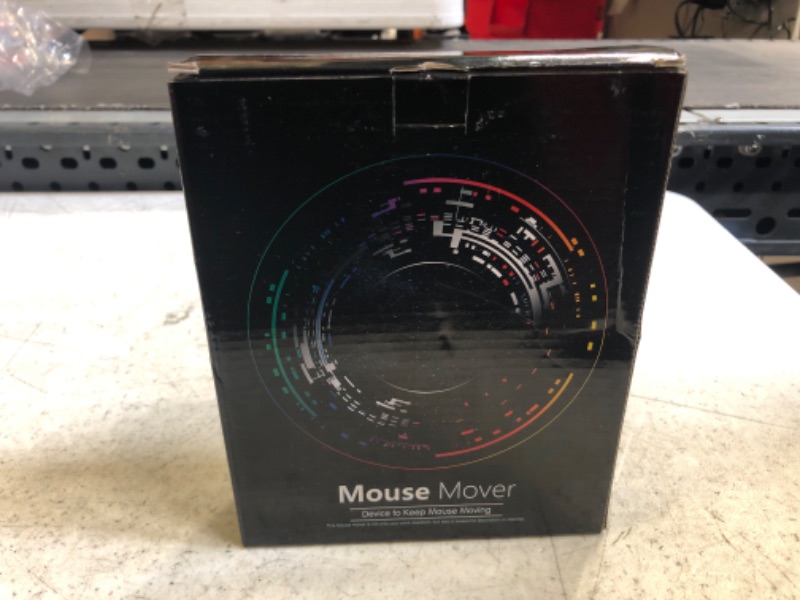 Photo 2 of BNING Mouse Mover Device, RGB Breathing Light Mouse Jiggler Undetectable Mouse Shaker Simulator for Computer Laptop Awakening, Include USB C to USB Adapter & Charger (Black Vortex)
