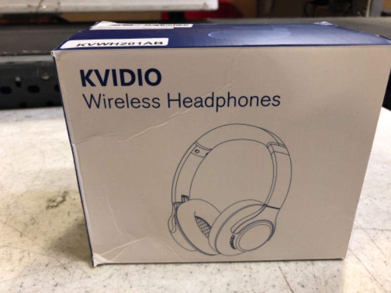 Photo 2 of Bluetooth Headphones Over Ear,KVIDIO 55 Hours Playtime Wireless Headphones with Microphone,Foldable Lightweight Headset with Deep Bass,HiFi Stereo Sound for Travel Work Laptop PC Cellphone Black