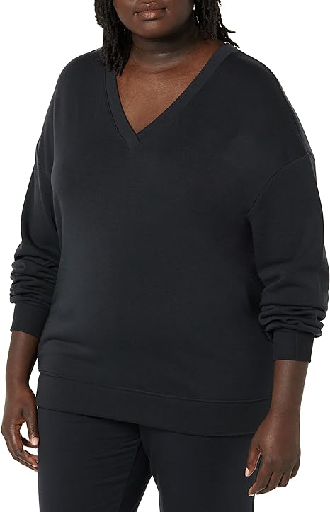 Photo 1 of Amazon Aware Women's Relaxed-Fit Fleece V-Neck Sweatshirt M