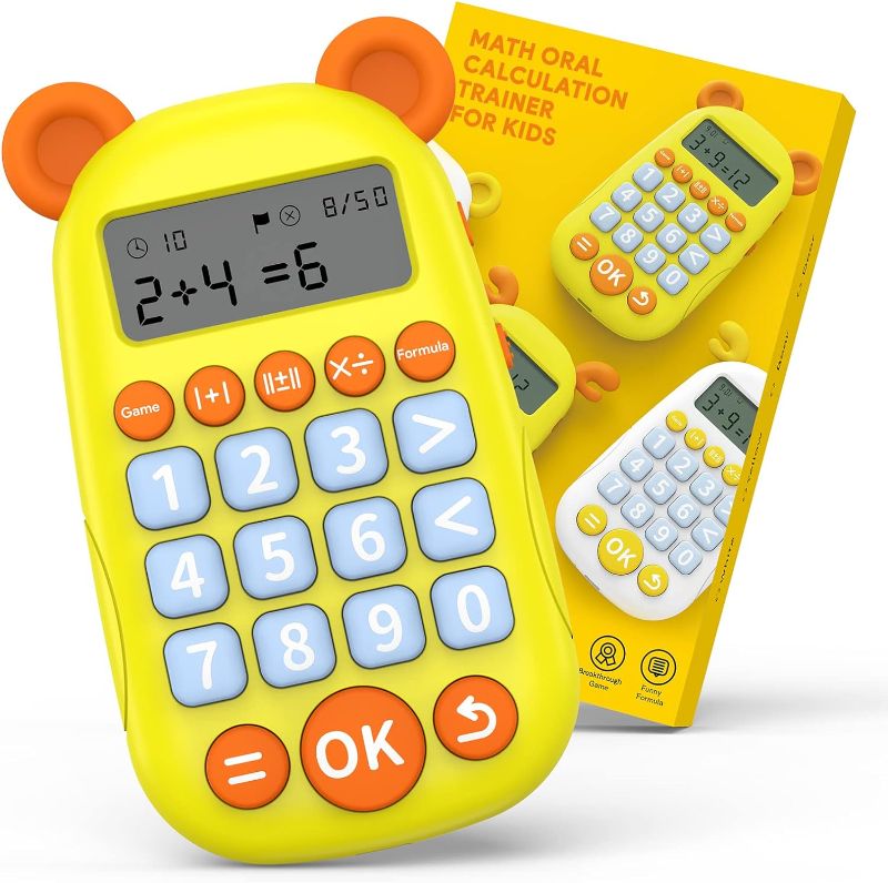 Photo 1 of Niyann Math Manipulatives Game - Electronic Math Counters for Kids Ages 4+ with Addition, Subtraction, Multiplication & Division Bingo Game - Kindergarten Learning & Education Toys (Bear-Yellow)
