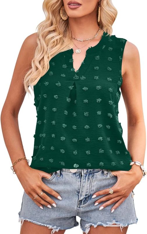 Photo 1 of ANXPTIME Summer Tops for Women Casual Summer Womens Blouses Dressy Casual Sleeveless Blouses for Women Shirts Trendy Summer -- Size Medium
