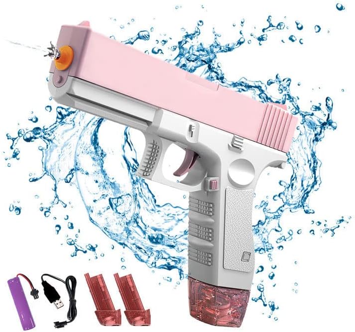 Photo 1 of Electric Water Gun Automatic Water Squirt Guns with 58CC+58CC Large Capacity Water Toy Guns for Adults Boys Girls Summer Swimming Pool Party Beach Outdoor(Pink)
