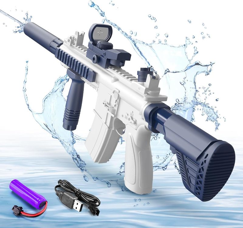 Photo 1 of Electric Water Gun Toy for Kids, Automatic Waterguns for Adults Teens, High Powered Water Gun for Summer Pool Outdoor Beach Game, Water Squirt Gun for Gifts (Blue)
