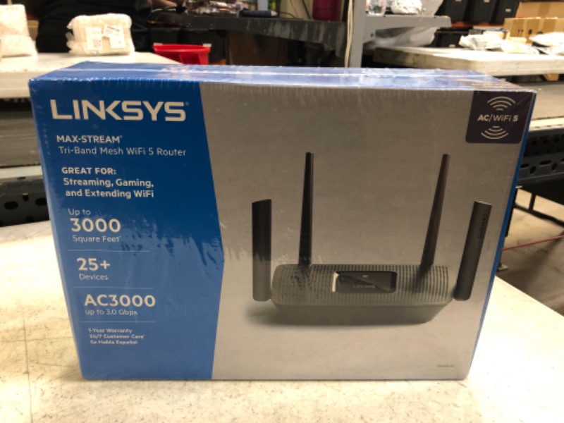 Photo 2 of Linksys - - Linksys Max-Stream IEEE 802.11ac Ethernet Wireless Router - 2.40 GHz ISM Band - 5 GHz UNII +++ FACTORY SEALED +++