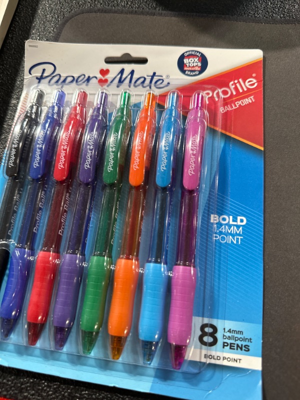 Photo 2 of Paper Mate 1960662 Profile Retractable Ballpoint Pens, Assorted Colors, 8-Count