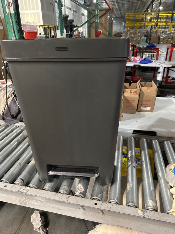 Photo 1 of Rubbermaid High-Capacity Step-On Trash Can, 19 Gallon, Charcoal, Stainless-Steel Pedal, for Home/Kitchen/Common Space