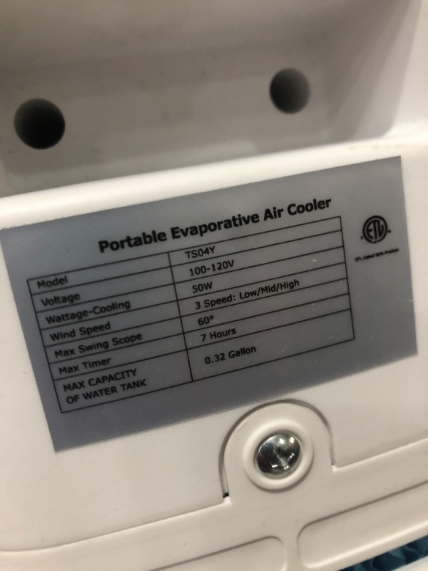 Photo 4 of * missing remote * missing ice packs * 
Cozzyben 35" Evaporative Cooler Windowless Air Conditioner 120° Oscillating Tower Fan 3 Speeds