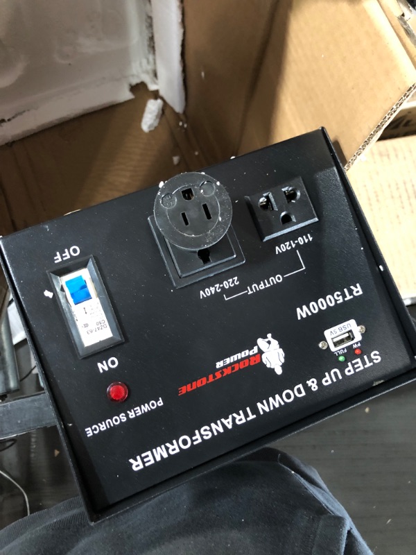 Photo 1 of (READ NOTES) ROCKSTONE POWER 5000 Watt Voltage Converter Transformer - Heavy Duty Step Up/Down AC 110V/120V/220V/240V Power Converter - Circuit Breaker Protection – DC 5V USB Port 