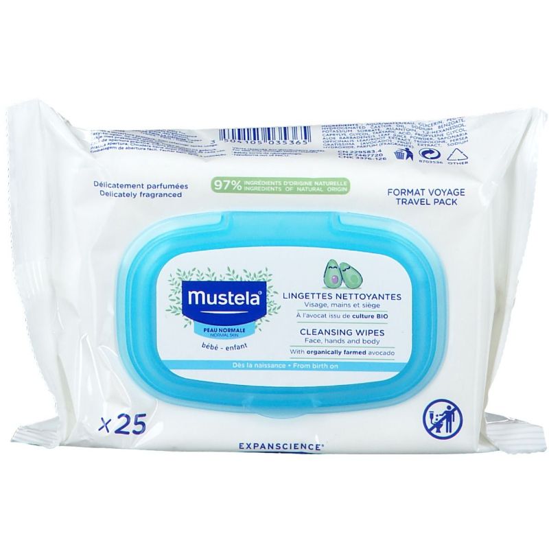 Photo 1 of ***NONREFUNDABLE***
Mustela Avocado Cleansing Wipes (Travel Size) 25wipes - Bundle of 3 