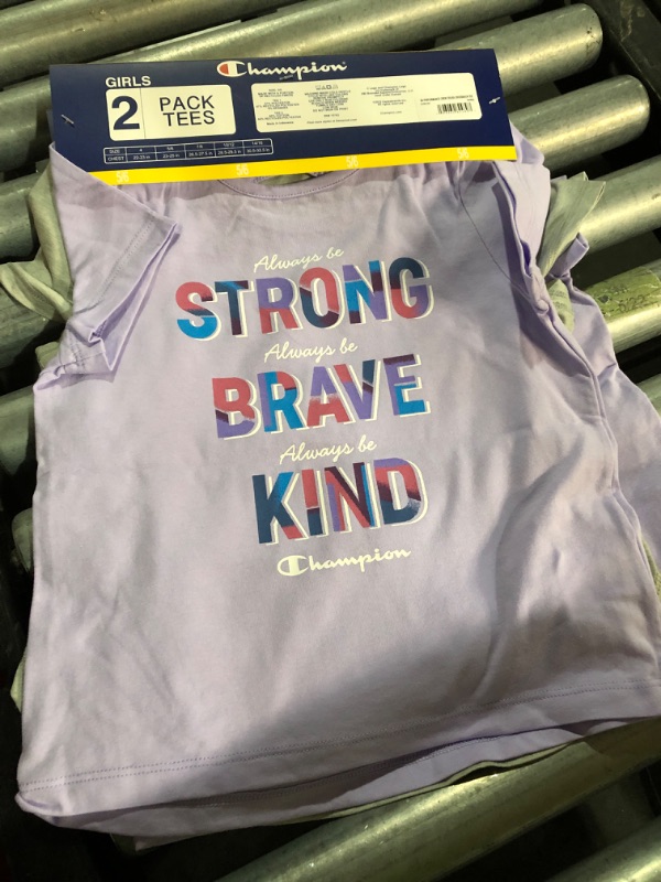 Photo 1 of 5/6 Champion Girl's 2 Pack Polyester & Cotton Graphic Print Active Tees