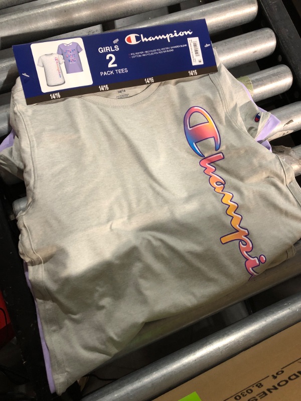 Photo 1 of 14/16 Champion Girl's 2 Pack Polyester & Cotton Graphic Print Active Tees