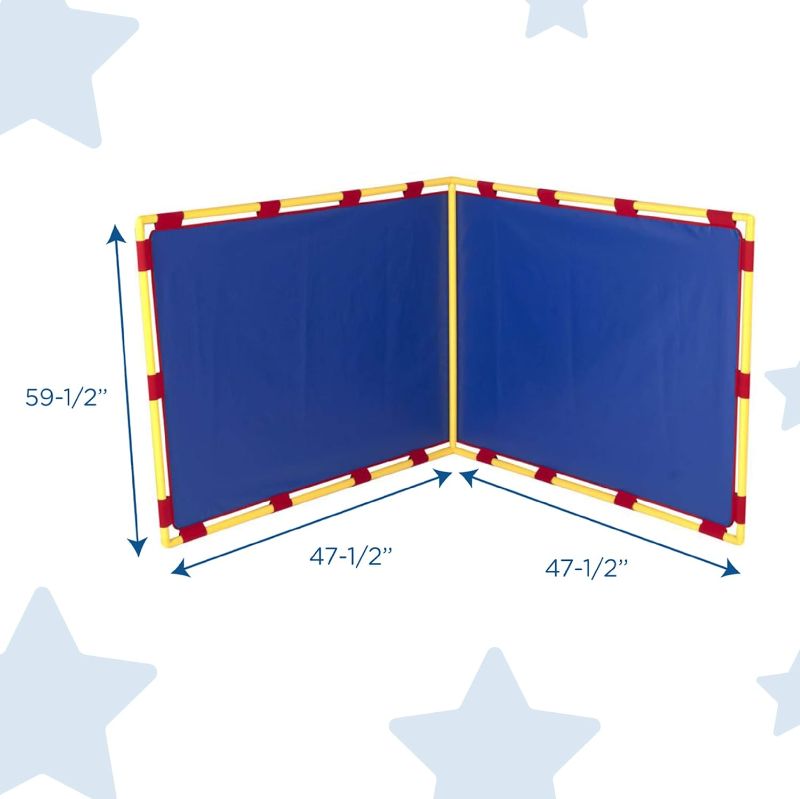 Photo 2 of (READ NOTES) Children's Factory-CF900-533B Big Screen Rt. Angle PlayPanel, Kids Room Divider Panel, Free-Standing Classroom Partition for Daycare/Homeschool, Blue 2 Blue Big Screen