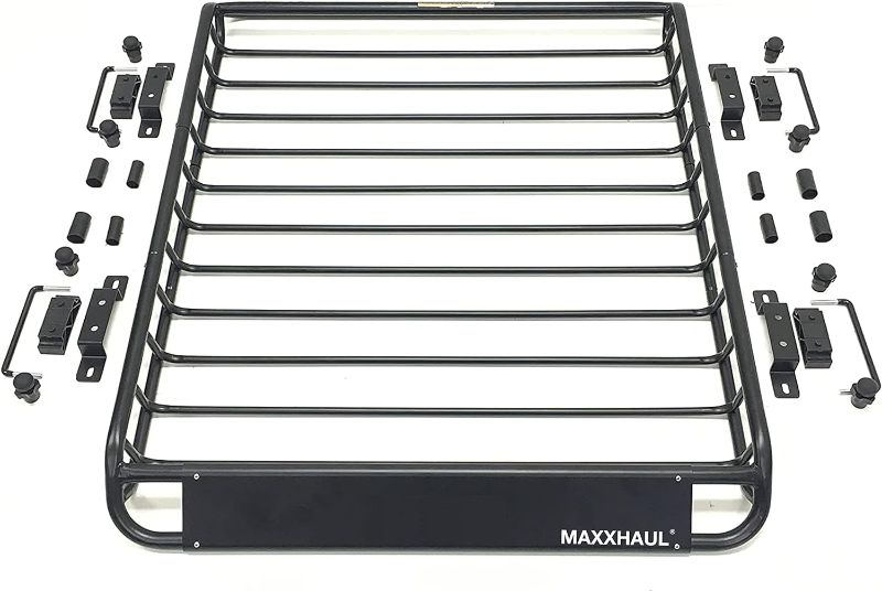 Photo 3 of (READ NOTES) MaxxHaul 70115 46" x 36" x 4-1/2" Roof Rack Rooftop Cargo Carrier Steel Basket, Car Top Luggage Holder for SUV and Pick Up Trucks - 150 lb. Capacity 46" x 35.87" x 4-1/2"