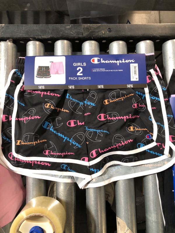 Photo 1 of 14/16 Champion Girl's 2-Pack 2.5" Inseam Active Elastic Waist & Drawstring Shorts