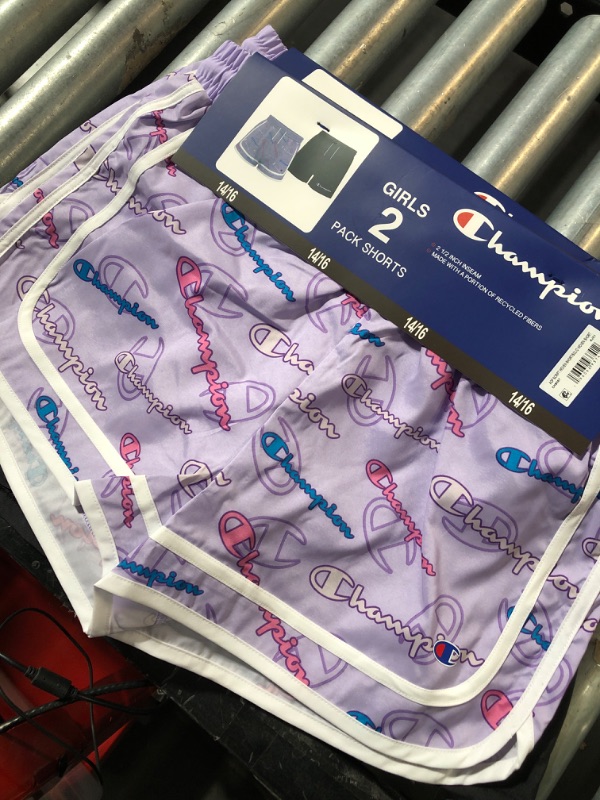 Photo 2 of 14/16 - Champion Girls' 2 Pack Active Stretch Comfort Shorts
